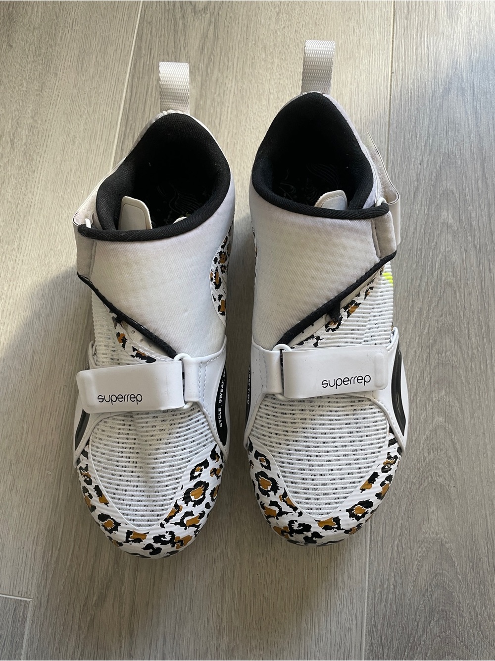 Nike White Leopard-Accent SuperRep Cyling - us6